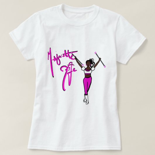 T-shirt fille rose Twirl octobre (Design devant)