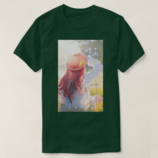 T-shirt Fille rousse au soleil (Design devant)