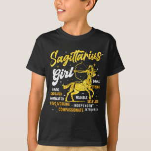 T-shirt Fille Sagittaire Reine Femme Novembre Anniversaire