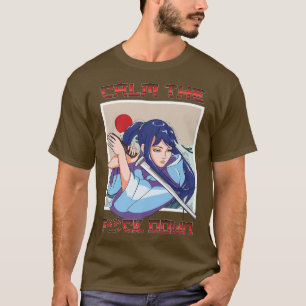 T-shirt Fille Samouraï Katana Guerrière Combattante Drapea
