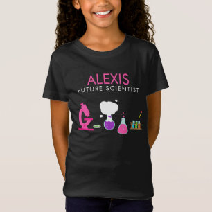 T-Shirt Fille scientifique de l'avenir Nom personnalisé