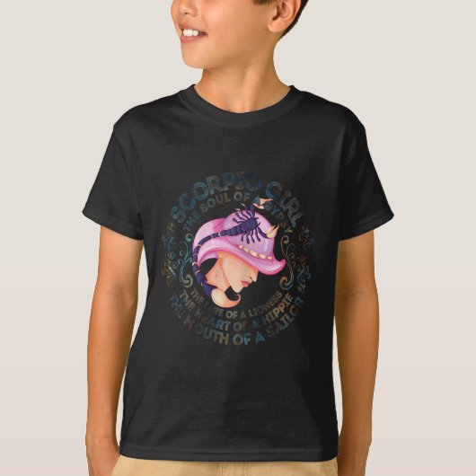 T-shirt Fille Scorpion Femme L'âme D'une Gitane Anniversai (Devant)