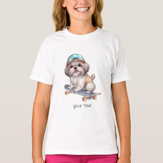 T-shirt fille Shih Tzu Watercolor (Devant)