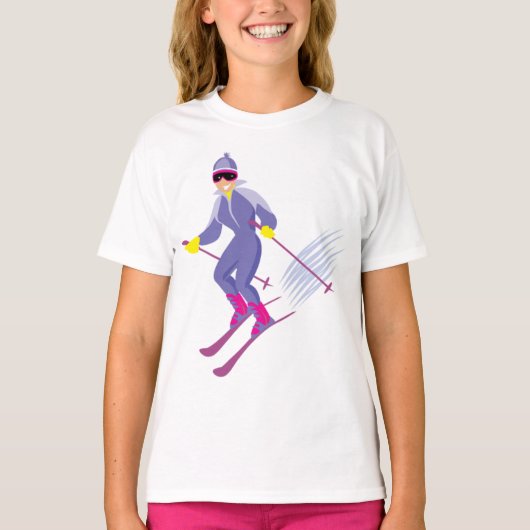 T-shirt fille ski (Devant)