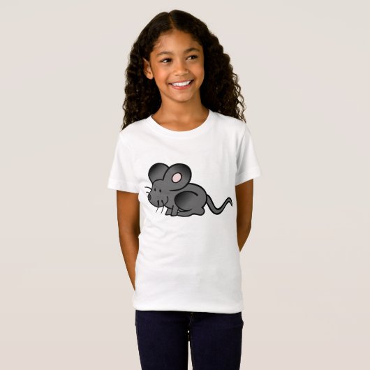 T-shirt fille souris de dessin (Devant entier)