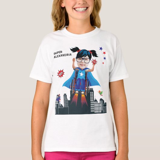 T-shirt Fille Superhero en fauteuil roulant 💥 Héros volan (Devant)
