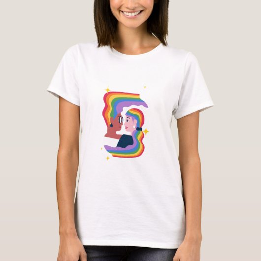 T-shirt Fille sur Fille femmes blanches (Devant)
