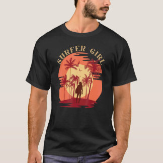 T-shirt Fille Surfeur Vintage Surfeur Pour Hommes Femmes