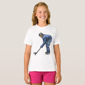 T-shirt fille temps de hockey sur glace (Devant entier)