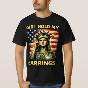 T-shirt Fille tiens mes boucles d'oreilles Statue patri