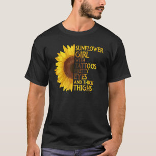T-shirt Fille Tournesol Avec Tatouages Beaux Yeux & Cuisse