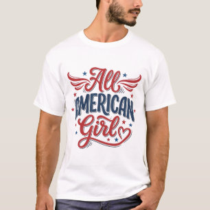 T-shirt Fille tout à fait américaine dessin vectoriel vint