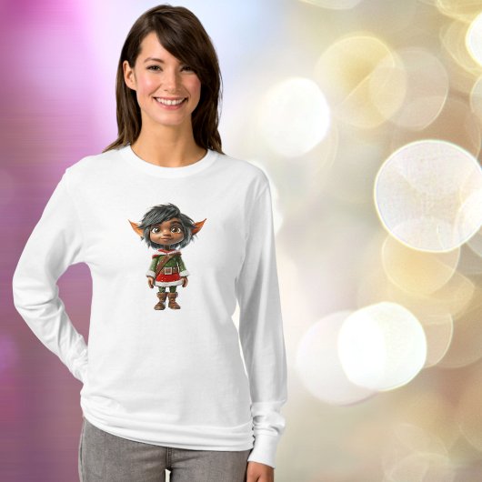 T-shirt Fille tranquille Noël Elf Drôle féminin
