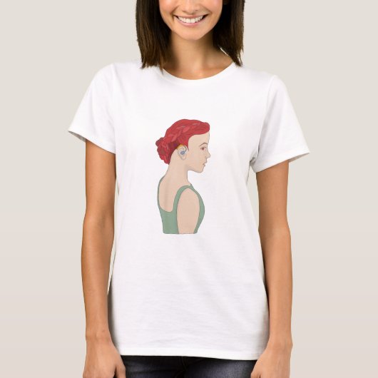 T-shirt Fille utilisant une prothèse auditive (Devant)