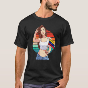 T-shirt Fille vénézuélienne Drapeau Venezuela Fierté vénéz