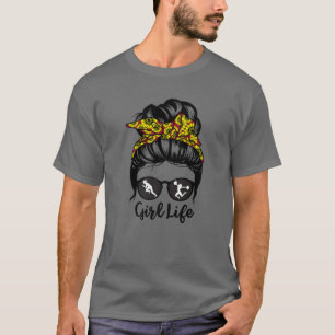 T-shirt Fille Vie Messy Bun Piste Cheveux Et Athlète De Te
