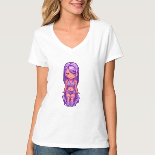 T-shirt Fille violette (Devant)
