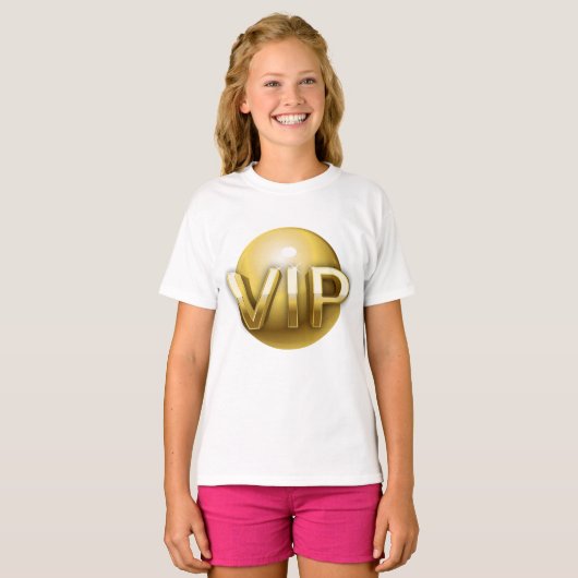 T-shirt fille VIP d'or (Devant entier)