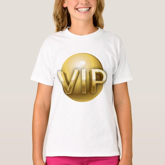 T-shirt fille VIP d'or (Devant)