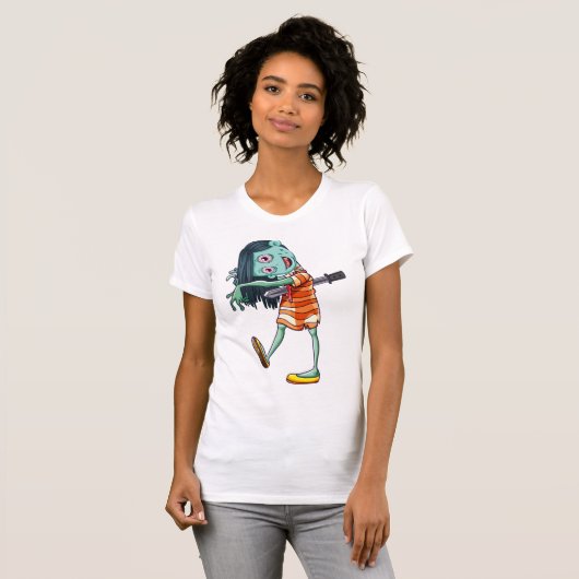 T-shirt Fille Zombie avec épée (Devant entier)