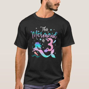 T-shirt Filles 3e anniversaire Cette Sirène A 3 Ans Cos