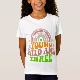 T-Shirt Filles 3e anniversaire Enfants Jeune sauvage et tr
