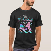 T-shirt Filles 4e anniversaire Cette Sirène A 4 Ans Cos (Devant)