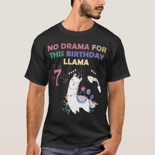 T-shirt Filles 7 ans 7e Llama Anniversaire Pas de drame Na