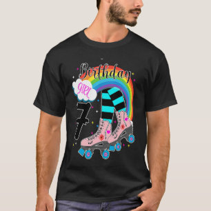 T-shirt Filles 7e anniversaire Roller Patins Anniversaire