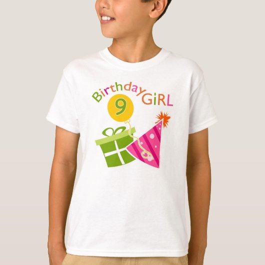 T-shirt Filles 9e anniversaire (Devant)