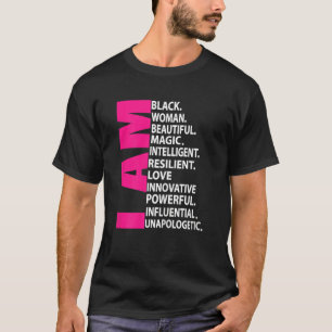 T-shirt Filles Afro Girl I Am Black Woman Belle Magie