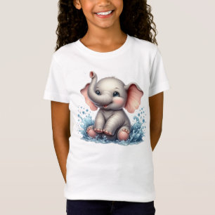 T-Shirt Filles amatrices d'éléphants de jungle mignonnes