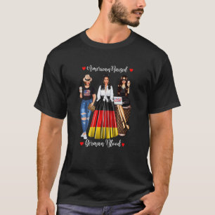 T-shirt Filles Américaines Élevé Allemand Sang Usa Drapeau