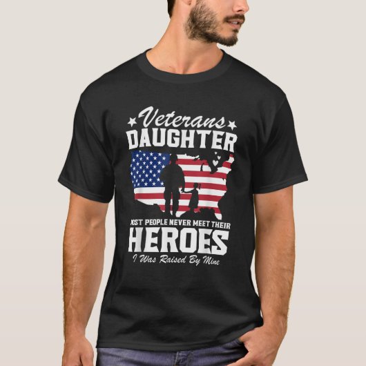 T-shirt Filles Anciens Combattants Fille Mon Père Est Un V (Devant)