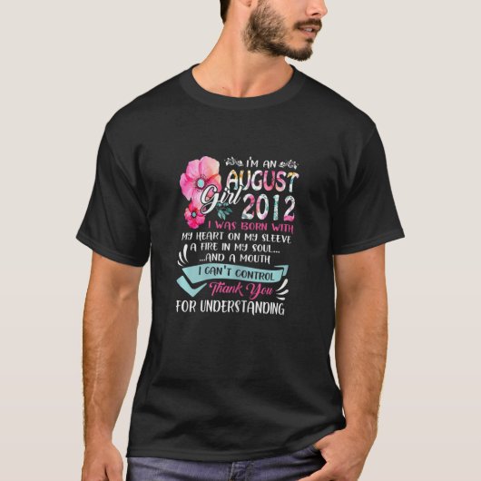 T-shirt Filles Août Fille 2012 10e Anniversaire 10 Anniver (Devant)