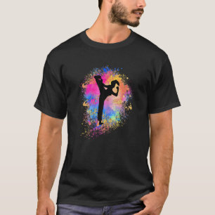 T-shirt Filles Arc-en-ciel Karaté Féminin Judo Silhouette