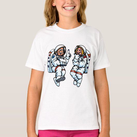 T-shirt filles astronautes (Devant)