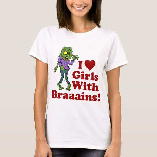T-shirt Filles avec cerveaux Zombie (Devant)