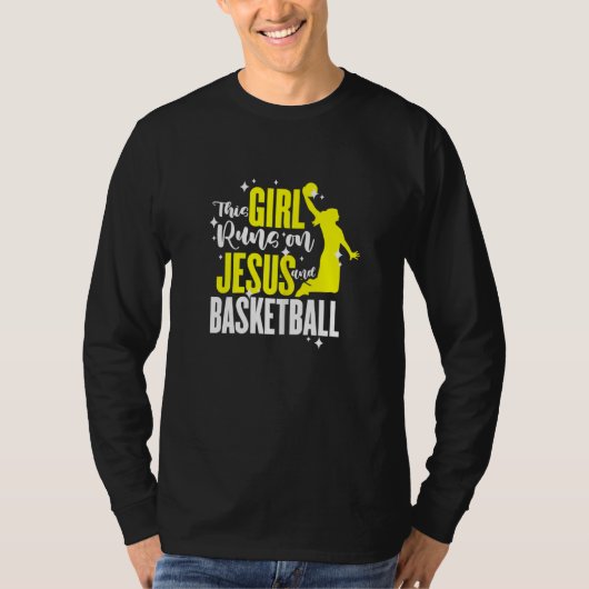 T-shirt Filles Basket Cette Fille Coule Sur Jésus Et Le Ba (Devant)