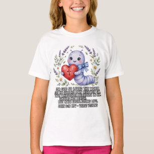 T-shirt Filles-Bible KJV-Jean 3:16 Ver Lavande