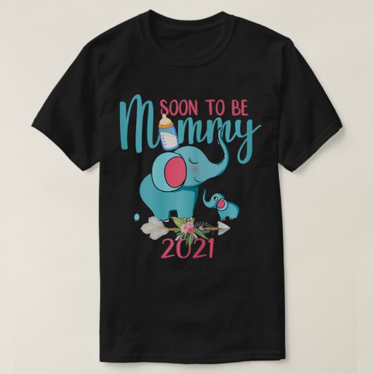 T-shirt Filles Bientôt Être Maman 2021 Mère Grossesse Mère (Design devant)