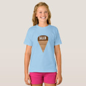 T-shirt filles bleu GLACE BALLON (Devant entier)