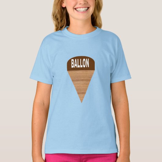 T-shirt filles bleu GLACE BALLON (Devant)