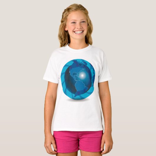 T-shirt filles Blue Globe (Devant entier)