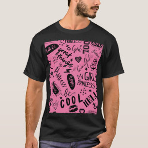 T-shirt Filles Calligraphic : Motif de mode sans couture