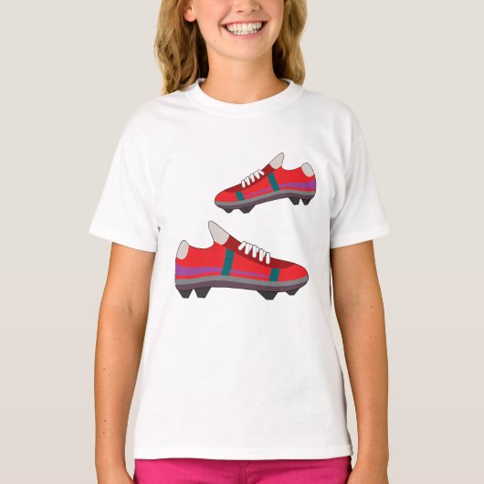 T-shirt filles chaussures de football (Devant)