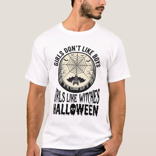 T-shirt Filles comme sorcières Halloween Design Vector Vin (Devant)