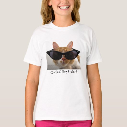 T-shirt Filles Cool Fille Chat Plus Coolest (Devant)