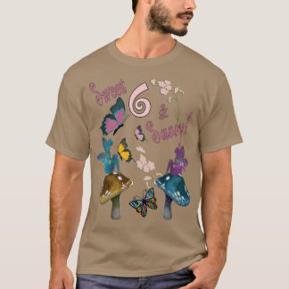 T-shirt Filles d'anniversaire 6e papillons Fée de jardin