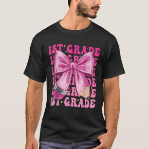 T-shirt Filles de 1re année Coquette Nœud Retour à l'école